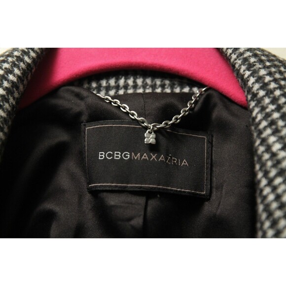 BCBG Max Azria women's wool Coat Per-Owned Black/White Medium Size - Picture 3 of 11